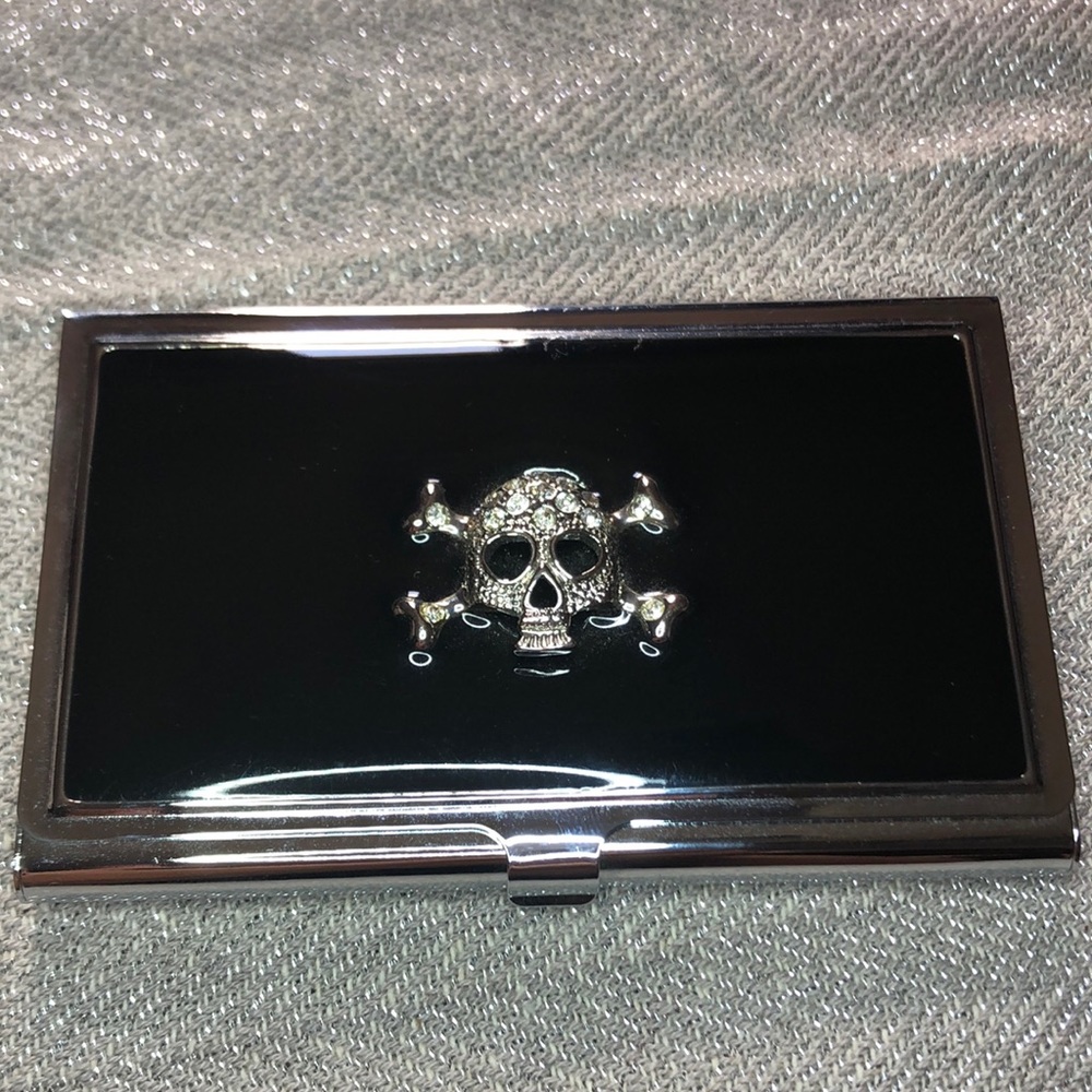 SPRING STREET Vintage Skull Business Card Holder